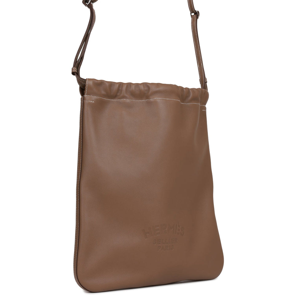 Hermes Bridado Backpack Etoupe Swift Palladium Hardware