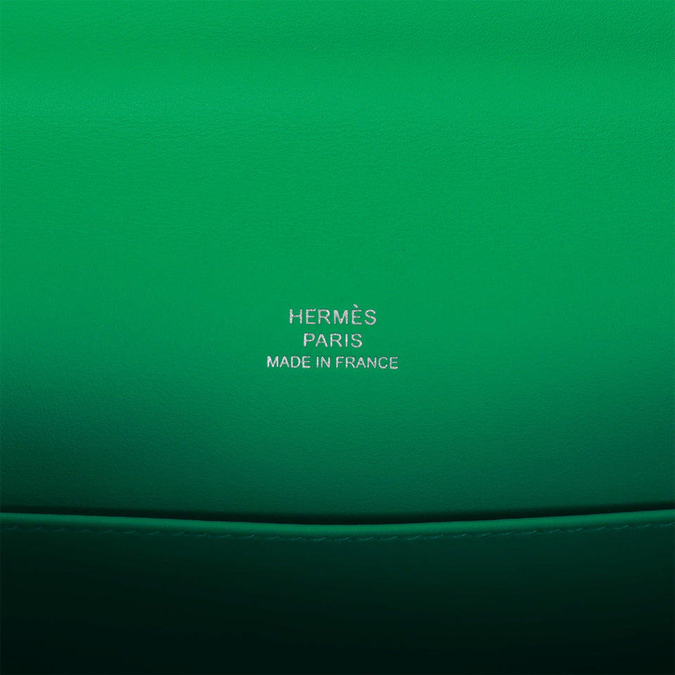 Hermes Kelly Pochette Menthe Swift Palladium Hardware