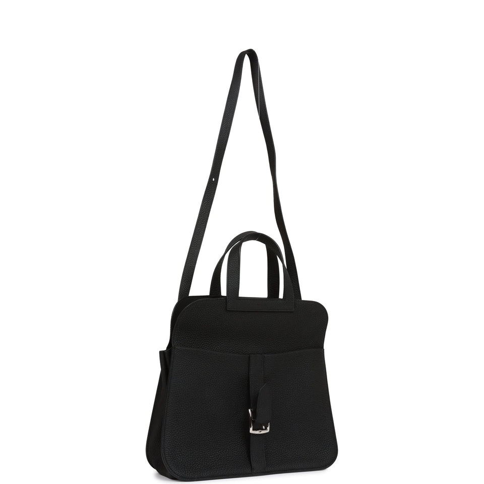 Hermes Halzan 25 Black Clemence Palladium Hardware