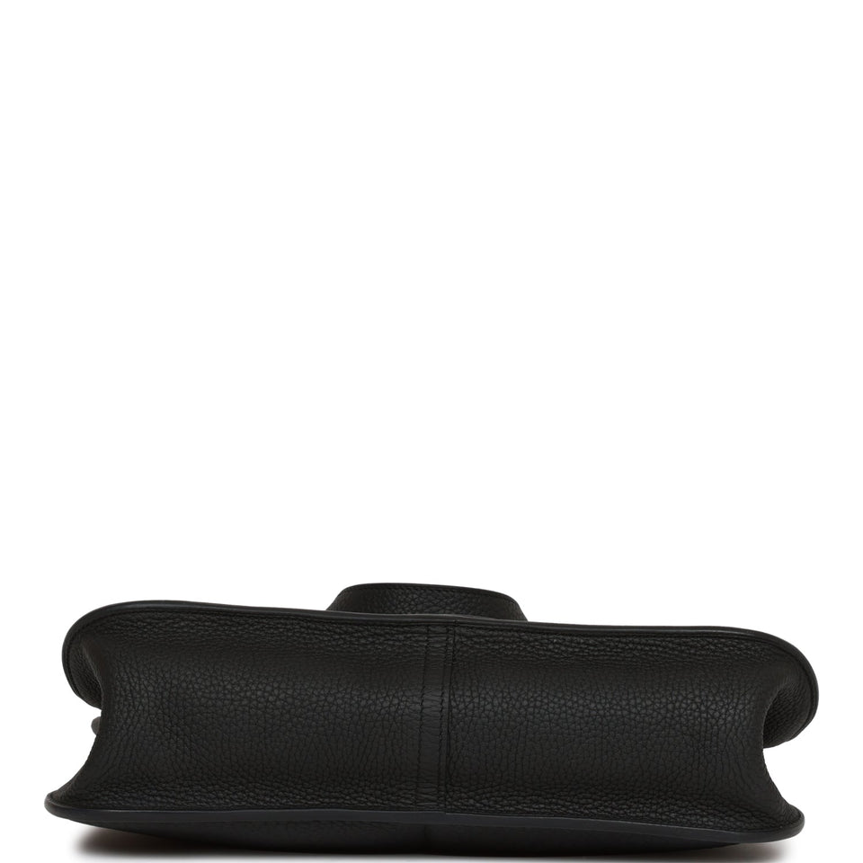 Hermes Halzan 25 Black Clemence Palladium Hardware