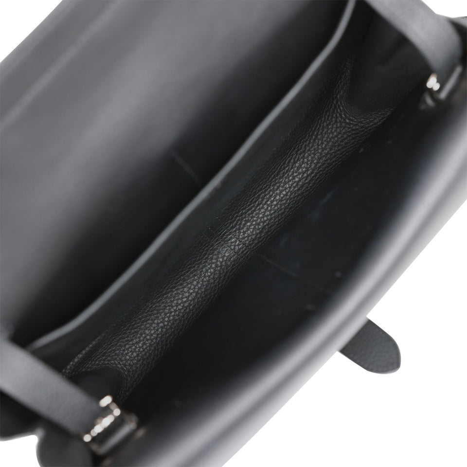 Hermes Halzan 25 Black Clemence Palladium Hardware