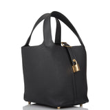 Hermes Black Clemence Picotin Lock 18cm Gold Hardware