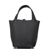 Hermes Black Clemence Picotin Lock 18cm Gold Hardware