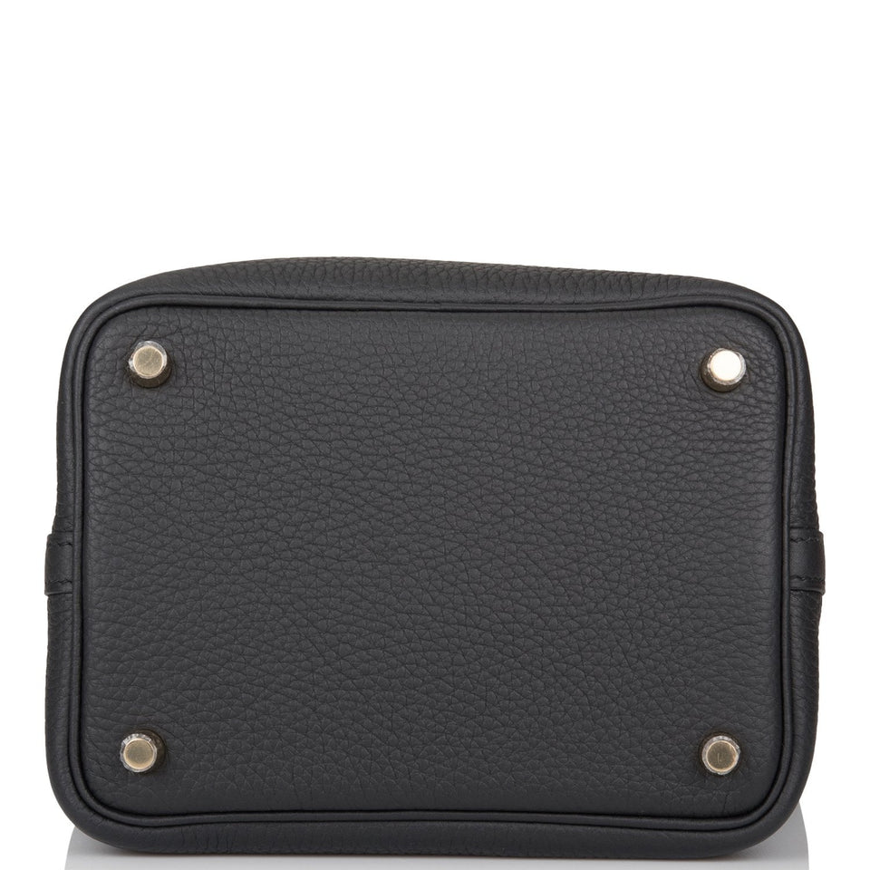 Hermes Black Clemence Picotin Lock 18cm Gold Hardware