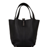 Hermes Black Clemence Picotin Lock 22cm Palladium Hardware