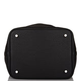 Hermes Black Clemence Picotin Lock 22cm Palladium Hardware