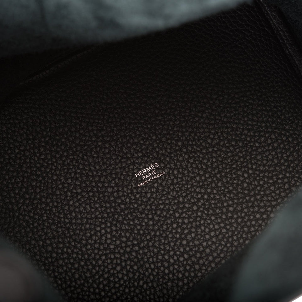 Hermes Black Clemence Picotin Lock 22cm Palladium Hardware