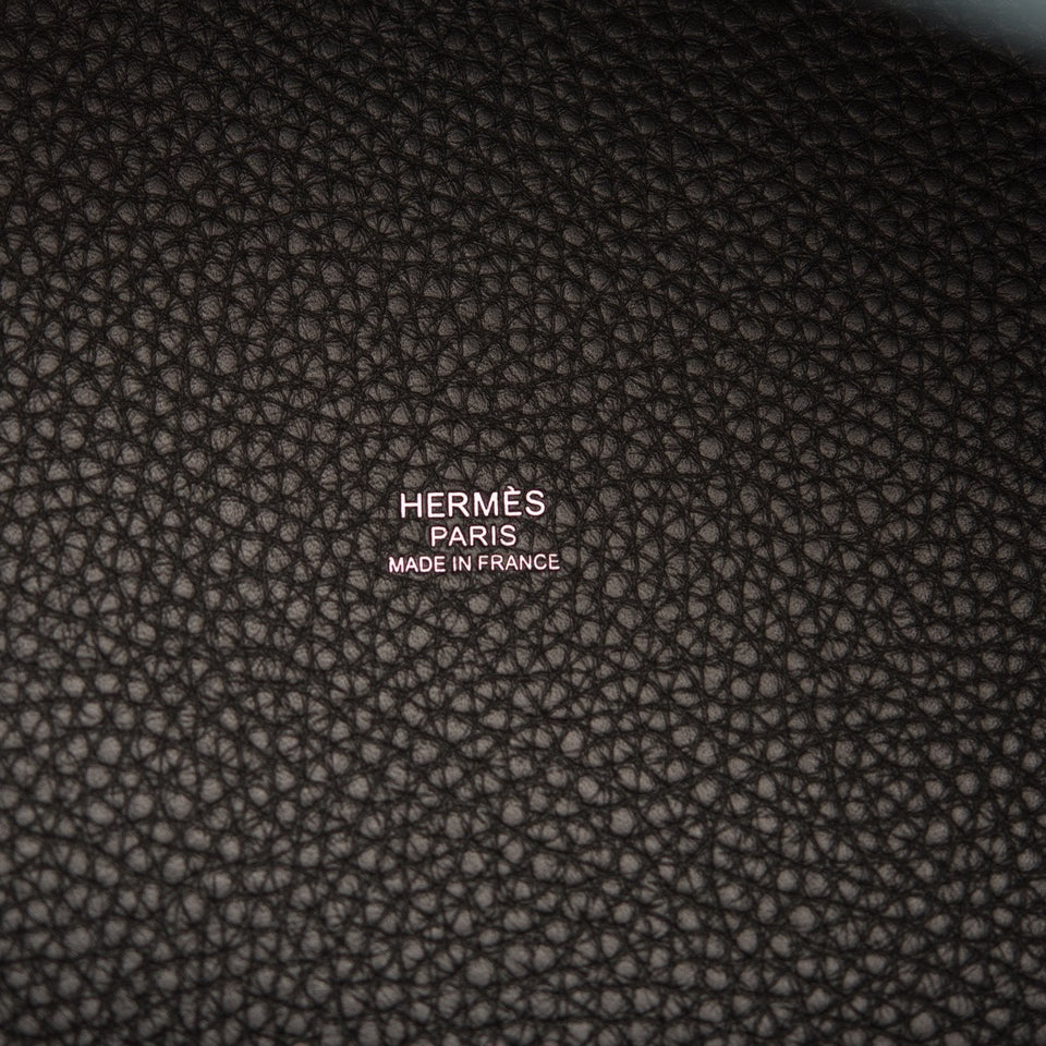 Hermes Black Clemence Picotin Lock 22cm Palladium Hardware