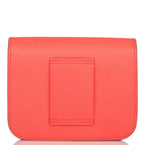 Hermes Rose Texas Epsom Constance Slim Wallet Palladium Hardware