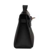 Hermes Kelly Pochette Black Swift Rose Gold Hardware
