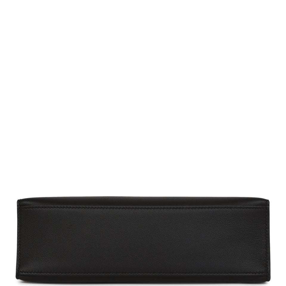 Hermes Kelly Pochette Black Swift Rose Gold Hardware