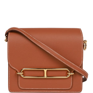 Hermes Mini Sac Roulis 18 Gold Evercolor Gold Hardware