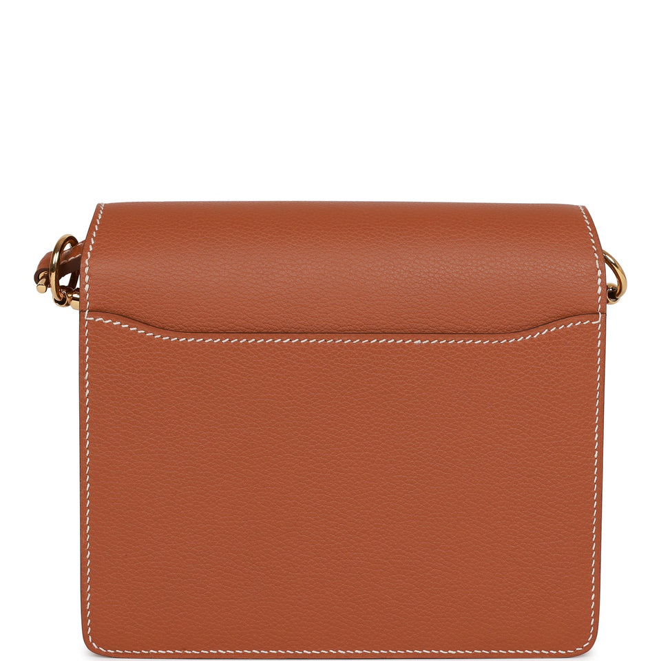 Hermes Mini Sac Roulis 18 Gold Evercolor Gold Hardware