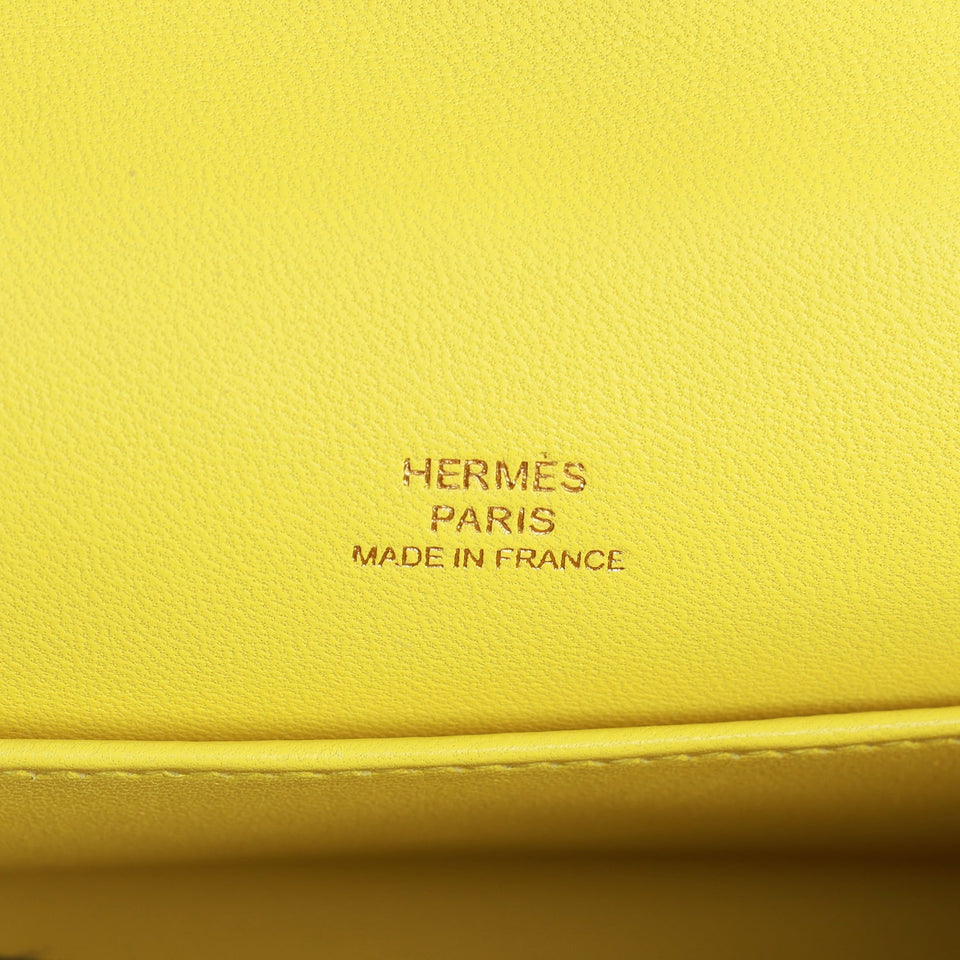 Hermes Kelly Pochette Soufre Epsom Gold Hardware