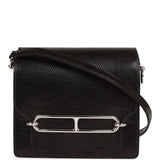 Hermes Mini Sac Roulis 18 Black Lizard Palladium Hardware