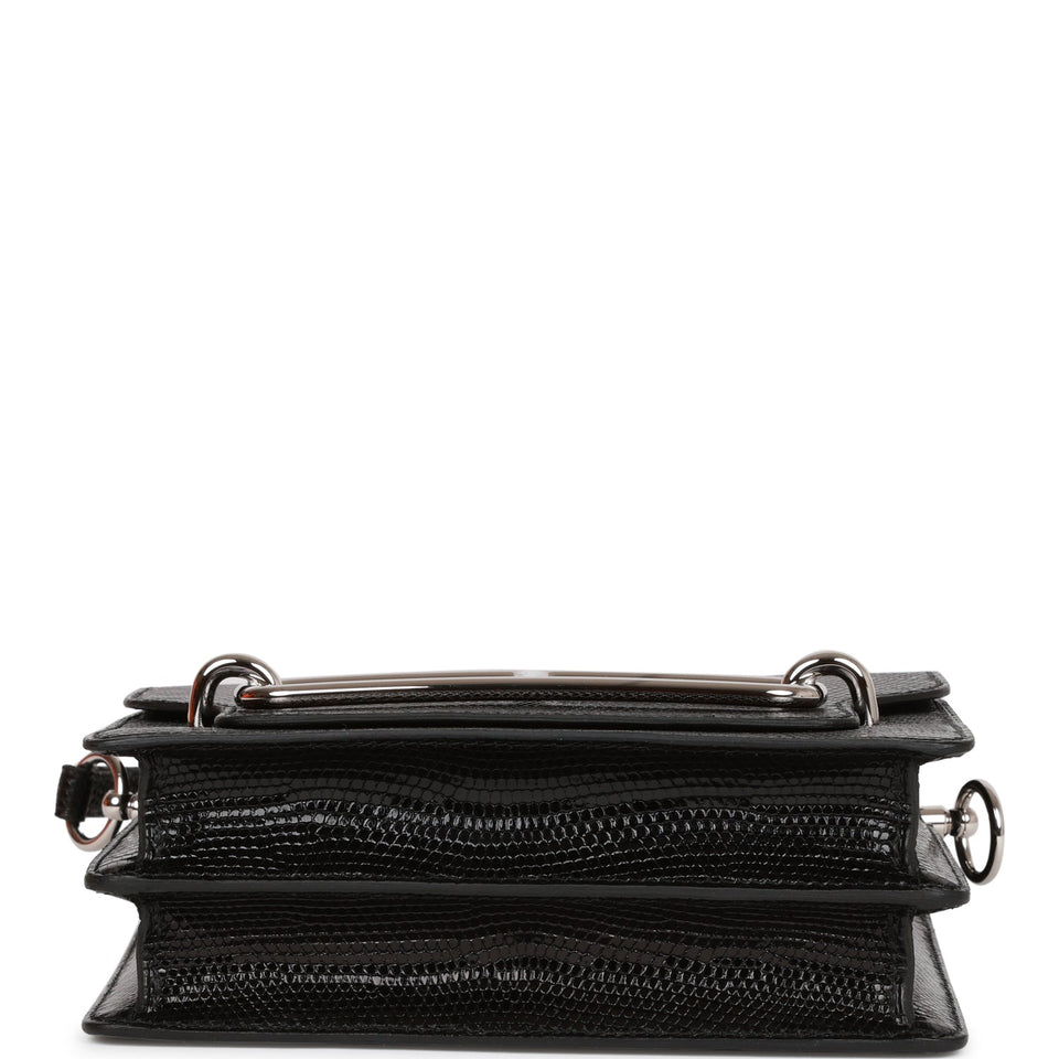 Hermes Mini Sac Roulis 18 Black Lizard Palladium Hardware