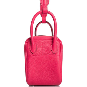 Hermes Mini Lindy Rose Extreme Clemence Palladium Hardware