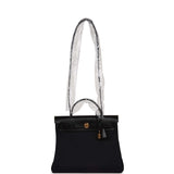 Hermes Herbag Zip PM 31 Black Toile H Berline Hunter Gold Hardware