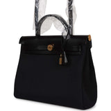Hermes Herbag Zip PM 31 Black Toile H Berline Hunter Gold Hardware