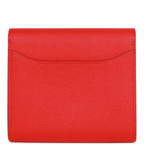 Hermes Constance Compact Wallet Rouge de Coeur Epsom Rose Sakura Enamel and Palladium Hardware