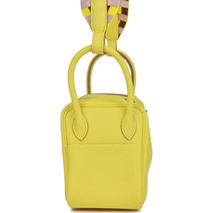 Hermes Mini Lindy Lime Clemence Palladium Hardware