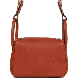 Hermes Mini Lindy Cuivre Clemence Palladium Hardware