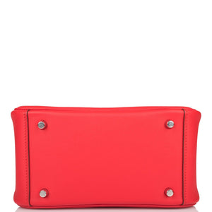 Hermes Mini Lindy Rouge de Coeur Swift Palladium Hardware