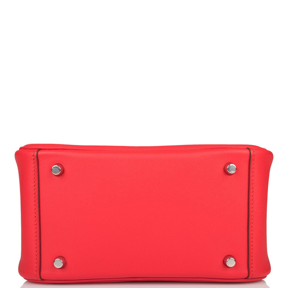 Hermes Mini Lindy Rouge de Coeur Swift Palladium Hardware