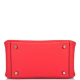 Hermes Mini Lindy Rouge de Coeur Swift Palladium Hardware