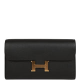 Hermes Constance Wallet To Go Black Epsom Gold Hardware