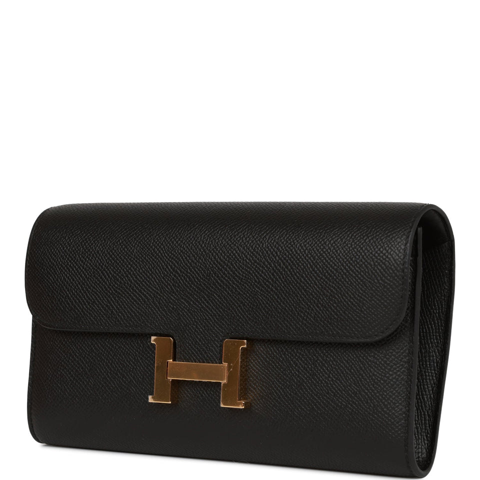 Hermes Constance Wallet To Go Black Epsom Gold Hardware