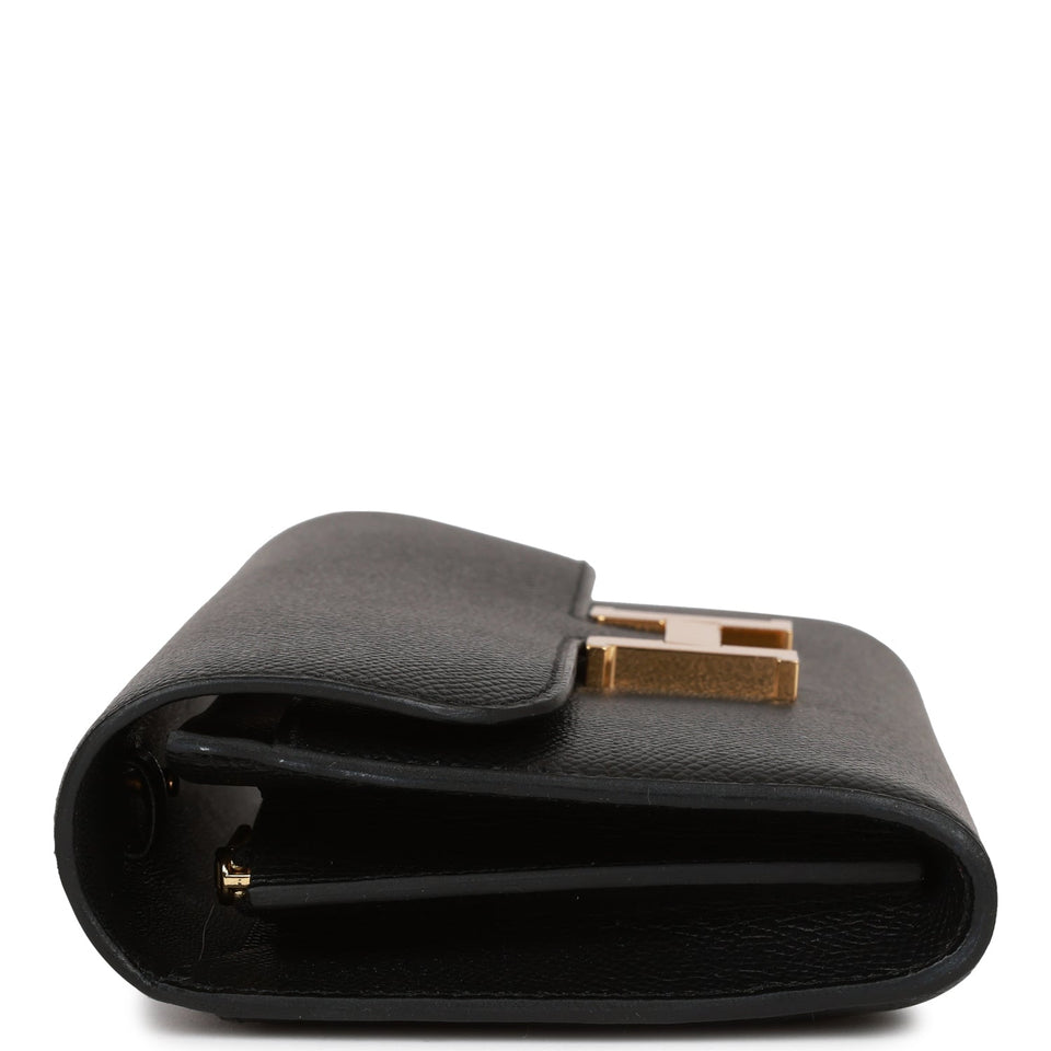 Hermes Constance Wallet To Go Black Epsom Gold Hardware