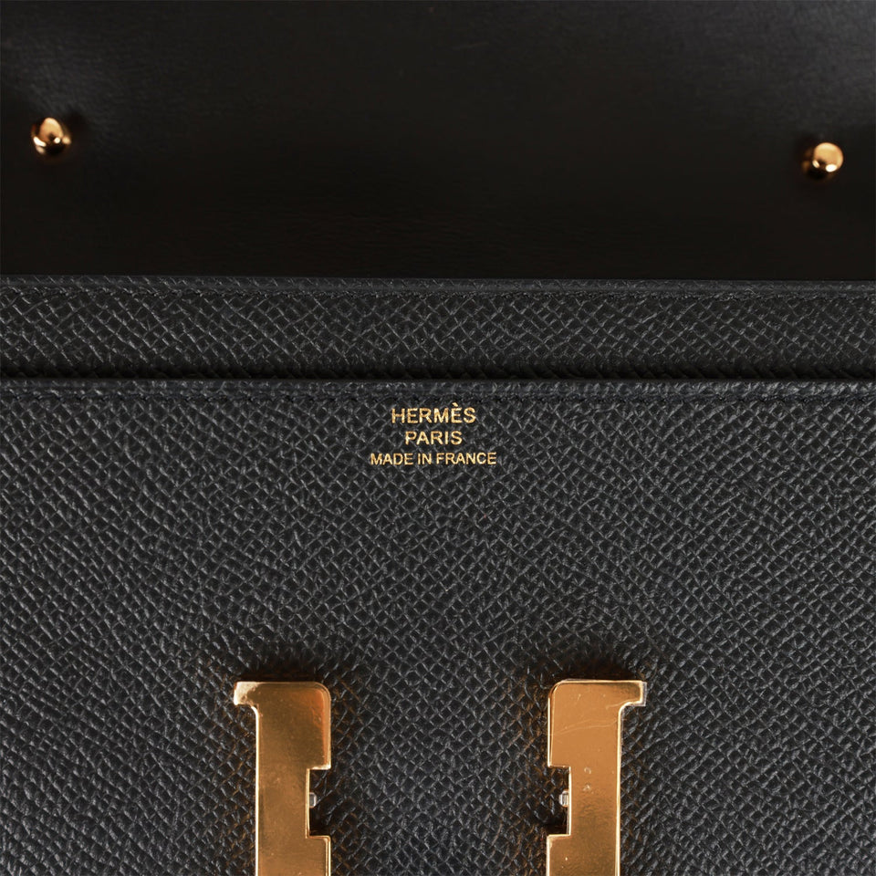 Hermes Constance Wallet To Go Black Epsom Gold Hardware
