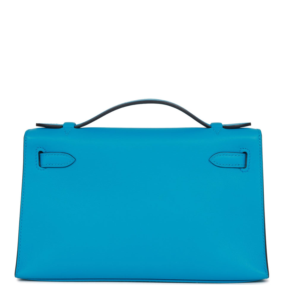 Hermes Kelly Pochette Bleu Frida Swift Gold Hardware