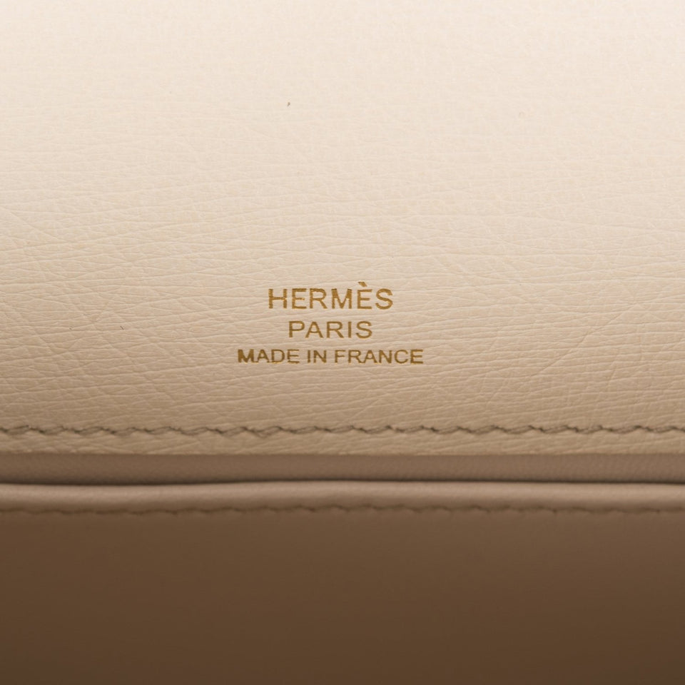 Hermes Kelly Pochette Beton Ostrich Gold Hardware