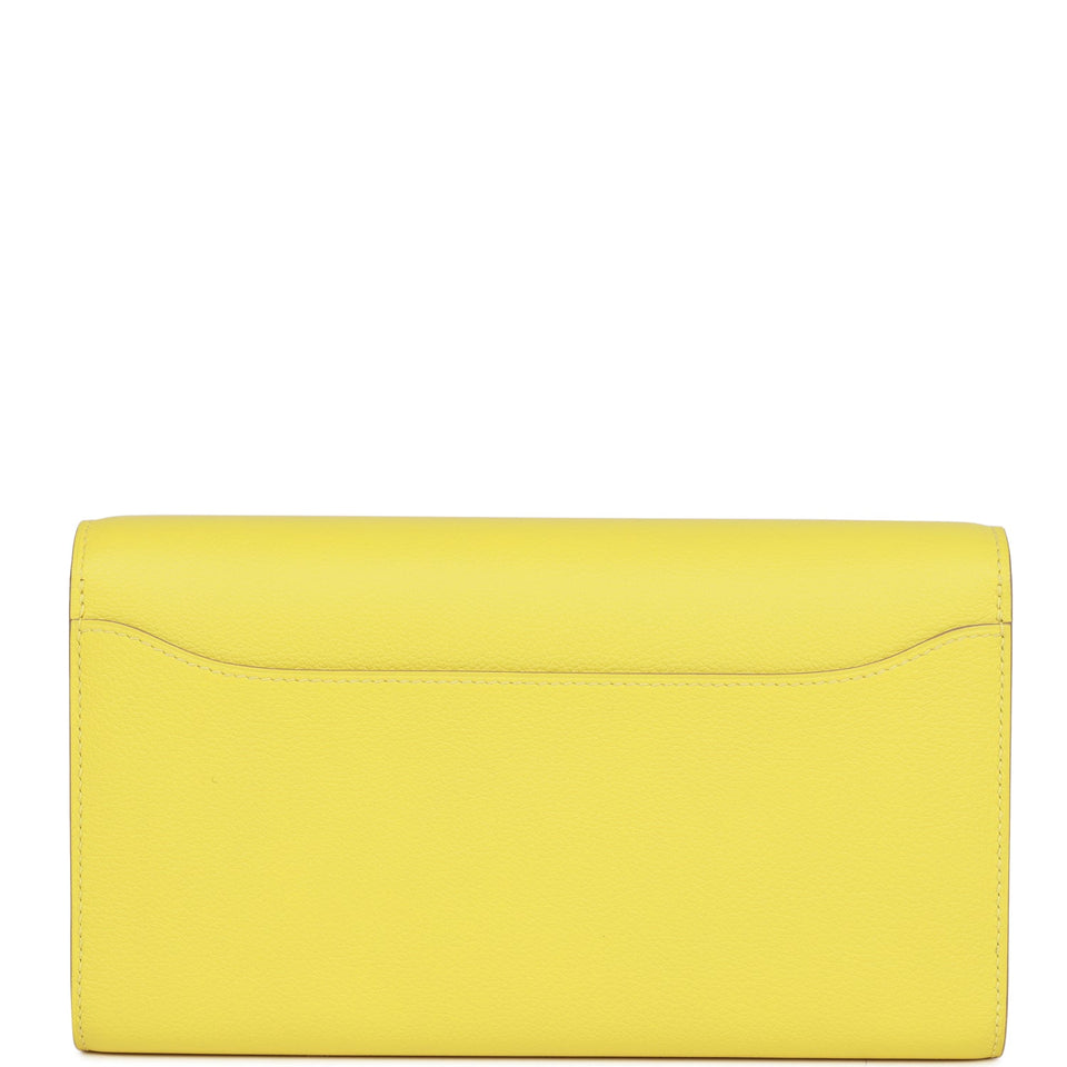 Hermes Constance Wallet To Go Lime Evercolor Gold Hardware