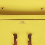 Hermes Constance Wallet To Go Lime Evercolor Gold Hardware