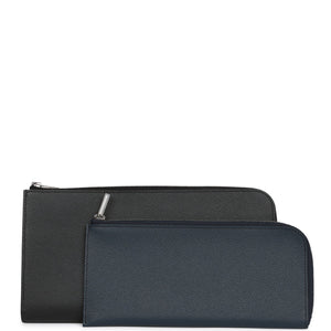 Hermes Remix Voyage Twist Wallet Black and Bleu Indigo Epsom Palladium Hardware