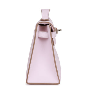 Hermes Kelly Pochette Mauve Pale Swift Palladium Hardware