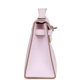 Hermes Kelly Pochette Mauve Pale Swift Palladium Hardware