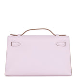 Hermes Kelly Pochette Mauve Pale Swift Palladium Hardware