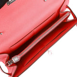 Hermes Kelly Wallet To Go Rose Texas Epsom Palladium Hardware