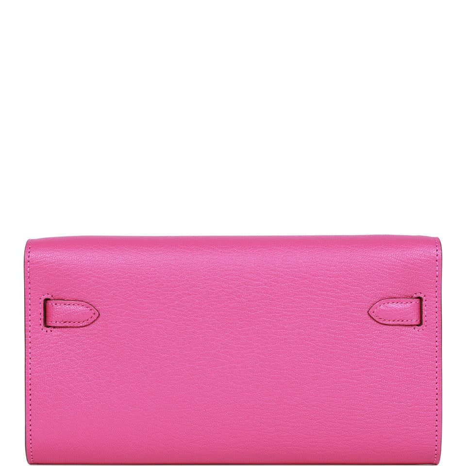 Hermes Kelly Wallet To Go Magnolia Chevre Palladium Hardware