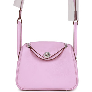 Hermes Mini Lindy Mauve Sylvestre Clemence Palladium Hardware