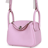 Hermes Mini Lindy Mauve Sylvestre Clemence Palladium Hardware