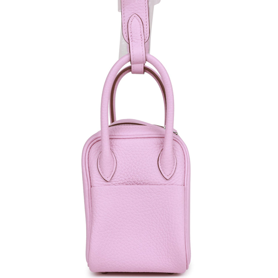 Hermes Mini Lindy Mauve Sylvestre Clemence Palladium Hardware