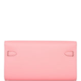 Hermes Kelly Wallet To Go Rose Confetti Epsom Palladium Hardware
