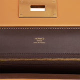 Hermes Mini 24/24 Bag Caramel Evercolor and Sesame Swift Verso Gold Hardware