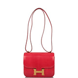 Hermes Mini Constance 18 Rouge Exotique Lizard Niloticus Gold Hardware