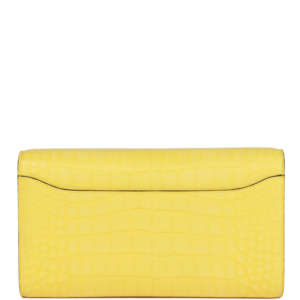 Hermes Constance Wallet To Go Mimosa Matte Alligator Palladium Hardware